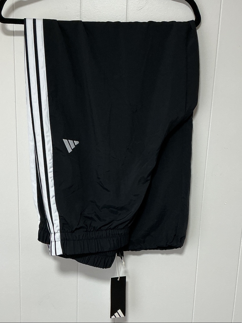 adidas Black Joggers with White Side Stripes